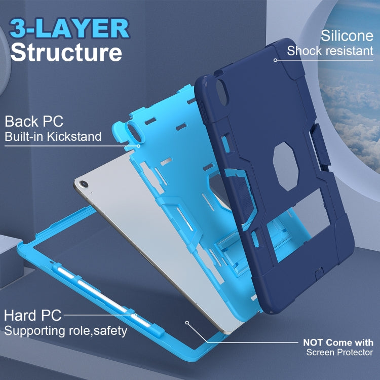 For iPad Air 13 2025 / 2024 Contrast Color Silicone Acrylic PC Tablet Case with Holder(Navy Blue) - iPad Air 13 2025 / 2024 Cases by buy2fix | Online Shopping UK | buy2fix