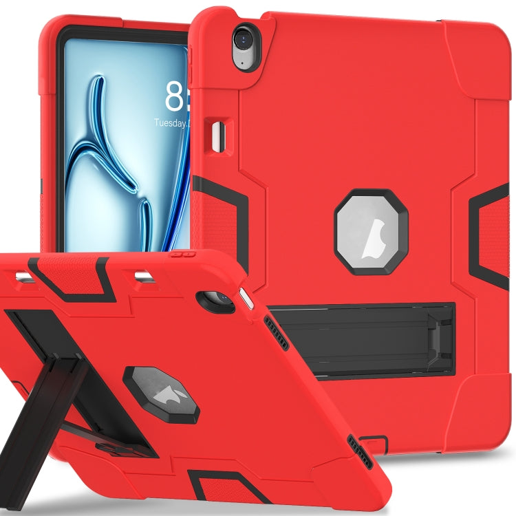 For iPad Air 13 2025 / 2024 Contrast Color Silicone Acrylic PC Tablet Case with Holder(Red Black) - iPad Air 13 2025 / 2024 Cases by buy2fix | Online Shopping UK | buy2fix