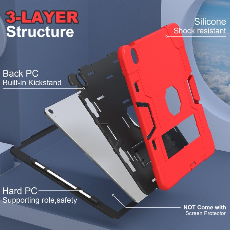 For iPad Air 13 2025 / 2024 Contrast Color Silicone Acrylic PC Tablet Case with Holder(Red Black) - iPad Air 13 2025 / 2024 Cases by buy2fix | Online Shopping UK | buy2fix