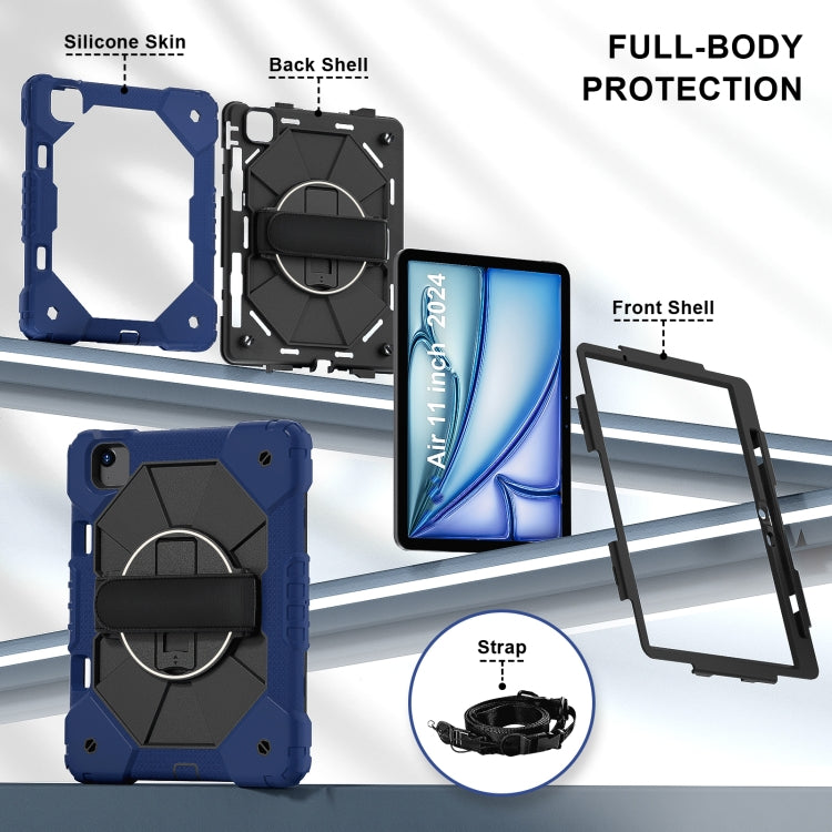 For iPad Air 11 2025 / 2024 Contrast Color Robot Silicone Hybrid PC Tablet Case(Navy Black) - iPad Air 11 2025 / 2024 Cases by buy2fix | Online Shopping UK | buy2fix