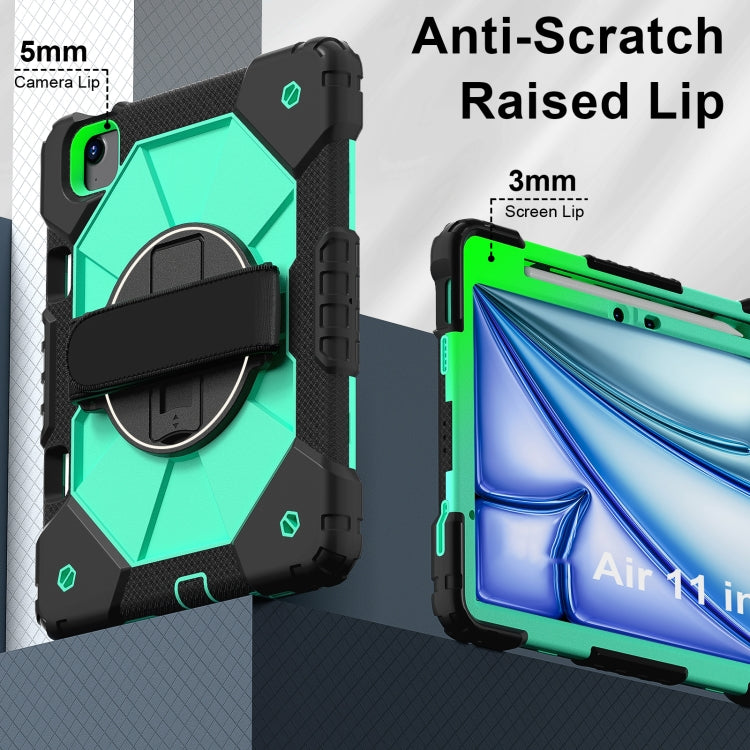 For iPad Air 11 2025 / 2024 Contrast Color Robot Silicone Hybrid PC Tablet Case(Black Mint Green) - iPad Air 11 2025 / 2024 Cases by buy2fix | Online Shopping UK | buy2fix