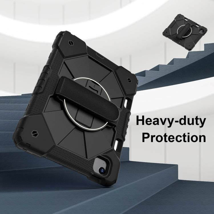 For iPad Air 11 2025 / 2024 Contrast Color Robot Silicone Hybrid PC Tablet Case(Black) by buy2fix