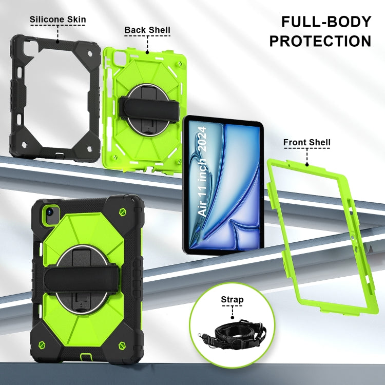 For iPad Air 11 2025 / 2024 Contrast Color Robot Silicone Hybrid PC Tablet Case(Black Yellow Green) - iPad Air 11 2025 / 2024 Cases by buy2fix | Online Shopping UK | buy2fix
