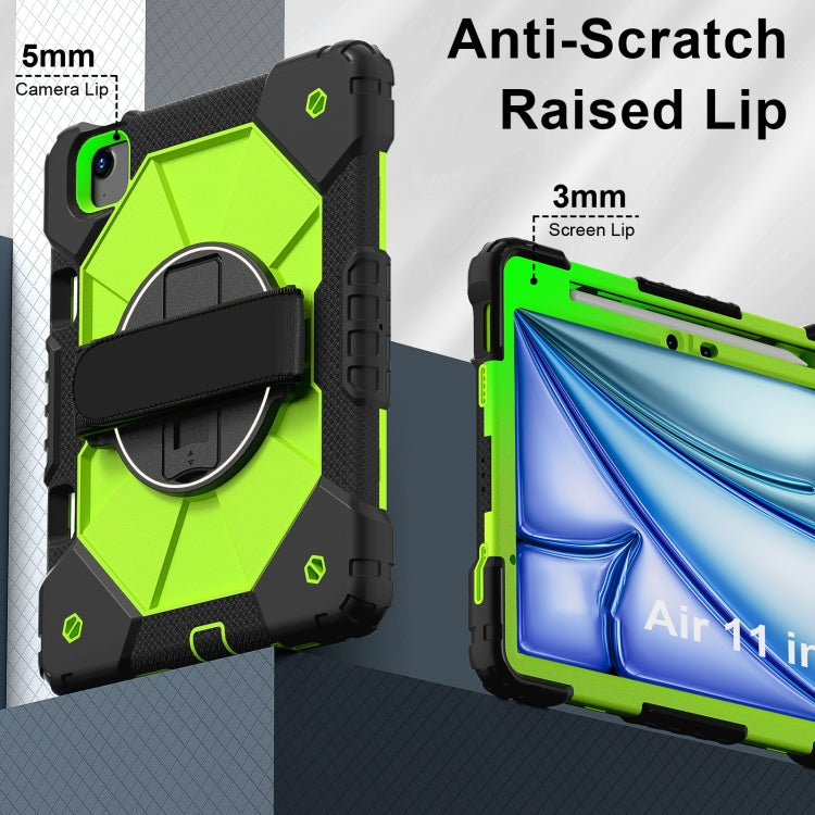 For iPad Air 11 2025 / 2024 Contrast Color Robot Silicone Hybrid PC Tablet Case(Black Yellow Green) - iPad Air 11 2025 / 2024 Cases by buy2fix | Online Shopping UK | buy2fix