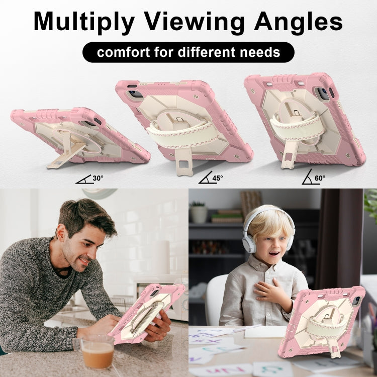 For iPad Air 11 2025 / 2024 Contrast Color Robot Silicone Hybrid PC Tablet Case(Rose Gold Beige) - iPad Air 11 2025 / 2024 Cases by buy2fix | Online Shopping UK | buy2fix