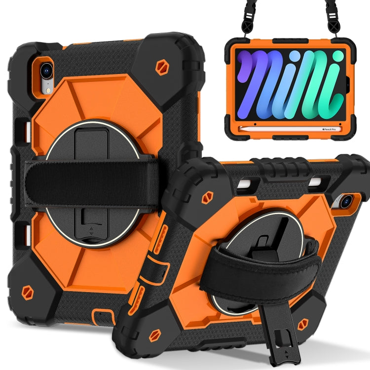 For iPad mini 2024 / mini 6 Contrast Color Robot Silicone Hybrid PC Tablet Case(Black Orange) - iPad mini 2024 Cases by buy2fix | Online Shopping UK | buy2fix
