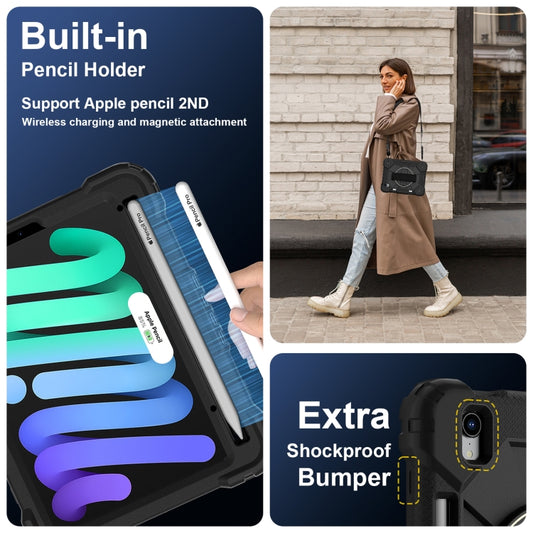 For iPad mini 2024 / mini 6 Contrast Color Robot Silicone Hybrid PC Tablet Case(Black) - iPad mini 2024 Cases by buy2fix | Online Shopping UK | buy2fix