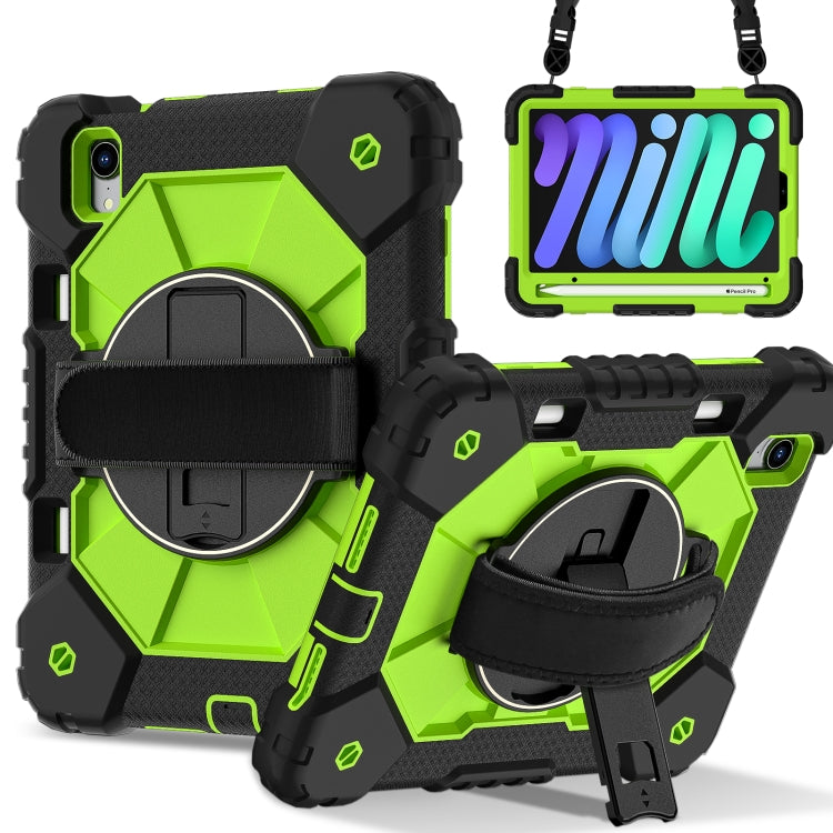 For iPad mini 2024 / mini 6 Contrast Color Robot Silicone Hybrid PC Tablet Case(Black Yellow Green) - iPad mini 2024 Cases by buy2fix | Online Shopping UK | buy2fix