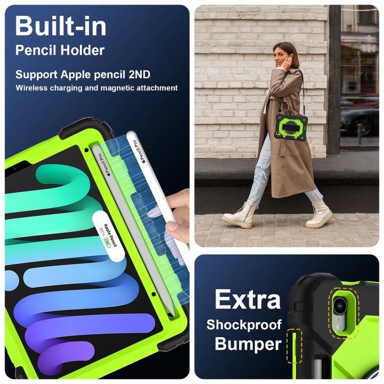 For iPad mini 2024 / mini 6 Contrast Color Robot Silicone Hybrid PC Tablet Case(Black Yellow Green) - iPad mini 2024 Cases by buy2fix | Online Shopping UK | buy2fix