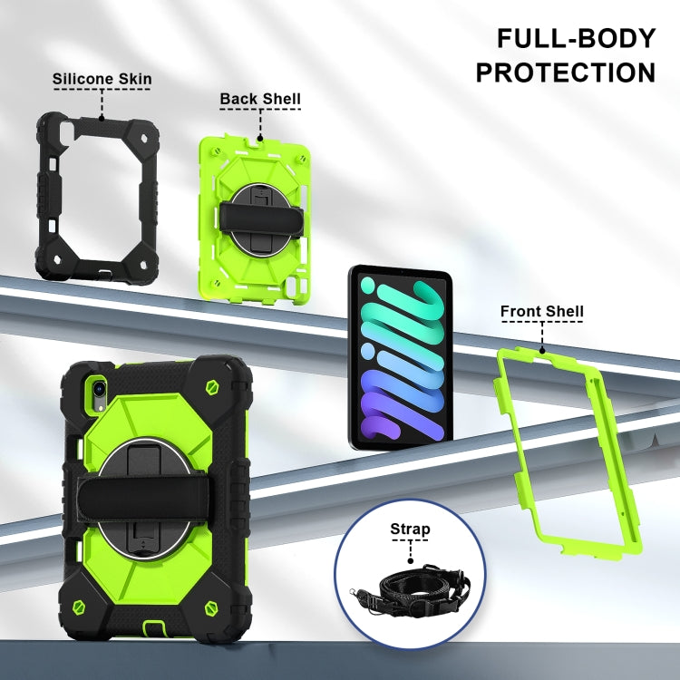 For iPad mini 2024 / mini 6 Contrast Color Robot Silicone Hybrid PC Tablet Case(Black Yellow Green) - iPad mini 2024 Cases by buy2fix | Online Shopping UK | buy2fix