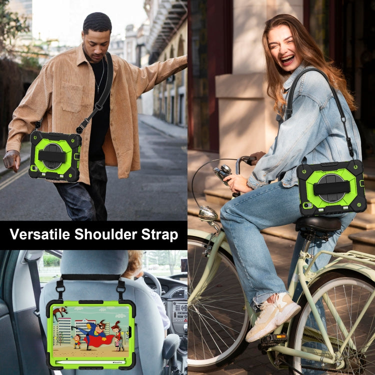 For iPad mini 2024 / mini 6 Contrast Color Robot Silicone Hybrid PC Tablet Case(Black Yellow Green) - iPad mini 2024 Cases by buy2fix | Online Shopping UK | buy2fix