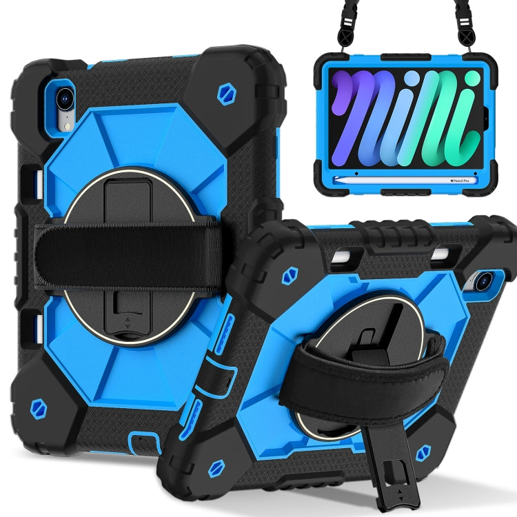 For iPad mini 2024 / mini 6 Contrast Color Robot Silicone Hybrid PC Tablet Case(Black Blue) - iPad mini 2024 Cases by buy2fix | Online Shopping UK | buy2fix