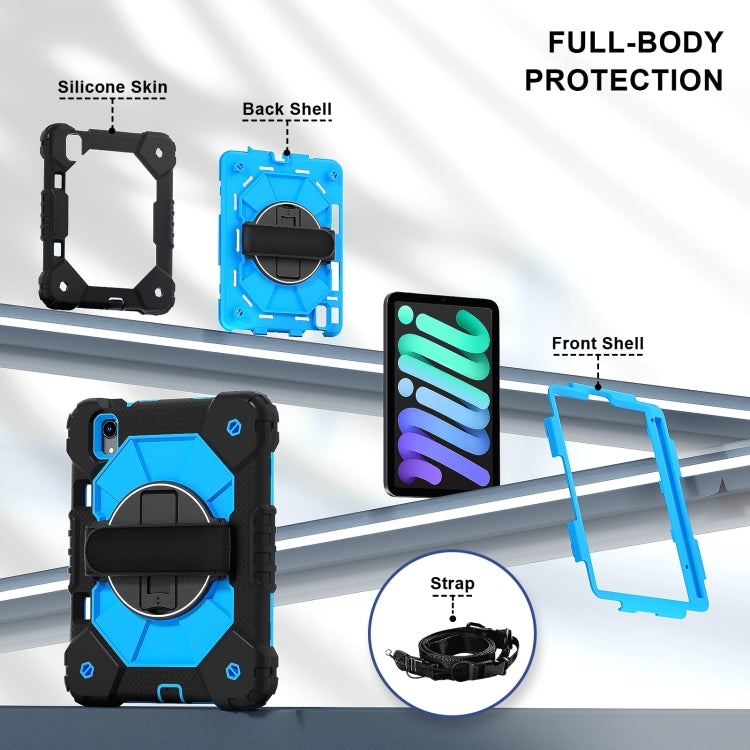 For iPad mini 2024 / mini 6 Contrast Color Robot Silicone Hybrid PC Tablet Case(Black Blue) - iPad mini 2024 Cases by buy2fix | Online Shopping UK | buy2fix