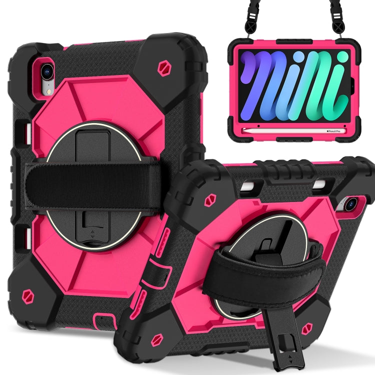 For iPad mini 2024 / mini 6 Contrast Color Robot Silicone Hybrid PC Tablet Case(Black Rose Red) - iPad mini 2024 Cases by buy2fix | Online Shopping UK | buy2fix