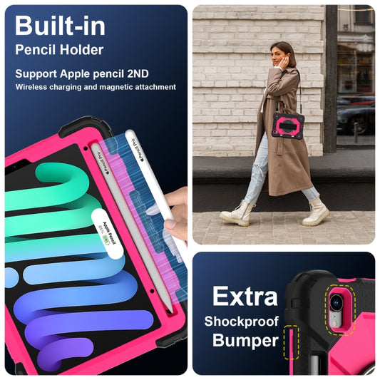 For iPad mini 2024 / mini 6 Contrast Color Robot Silicone Hybrid PC Tablet Case(Black Rose Red) - iPad mini 2024 Cases by buy2fix | Online Shopping UK | buy2fix