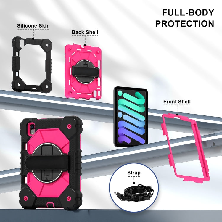 For iPad mini 2024 / mini 6 Contrast Color Robot Silicone Hybrid PC Tablet Case(Black Rose Red) - iPad mini 2024 Cases by buy2fix | Online Shopping UK | buy2fix