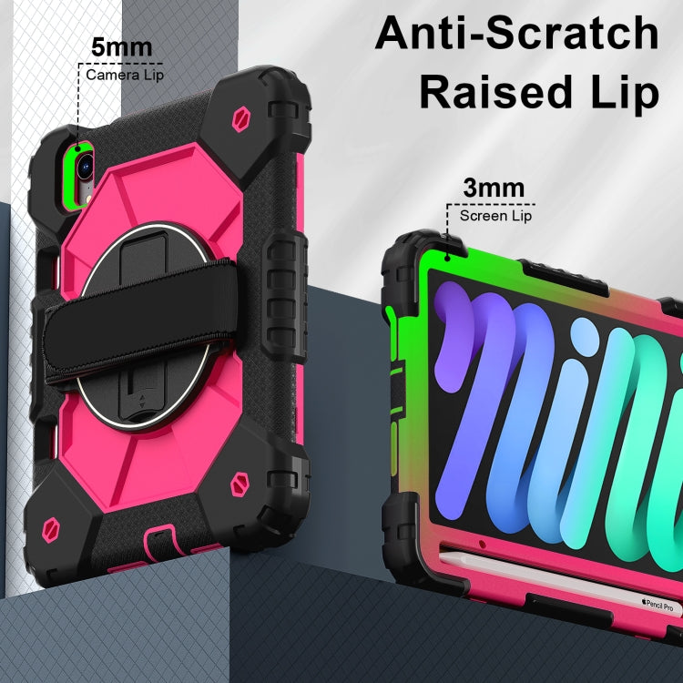 For iPad mini 2024 / mini 6 Contrast Color Robot Silicone Hybrid PC Tablet Case(Black Rose Red) - iPad mini 2024 Cases by buy2fix | Online Shopping UK | buy2fix