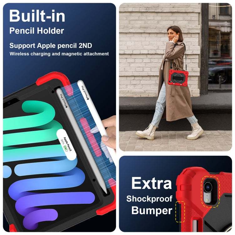 For iPad mini 2024 / mini 6 Contrast Color Robot Silicone Hybrid PC Tablet Case(Red Black) - iPad mini 2024 Cases by buy2fix | Online Shopping UK | buy2fix