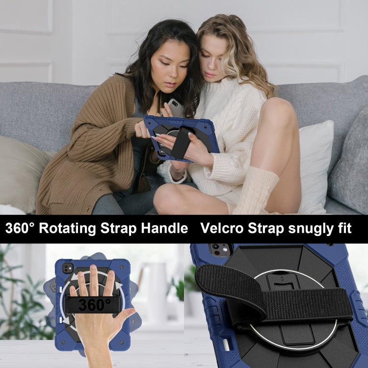 For iPad Pro 13 2024 Contrast Color Robot Silicone Hybrid PC Tablet Case(Navy Black) - iPad Pro 13 2024 Cases by buy2fix | Online Shopping UK | buy2fix