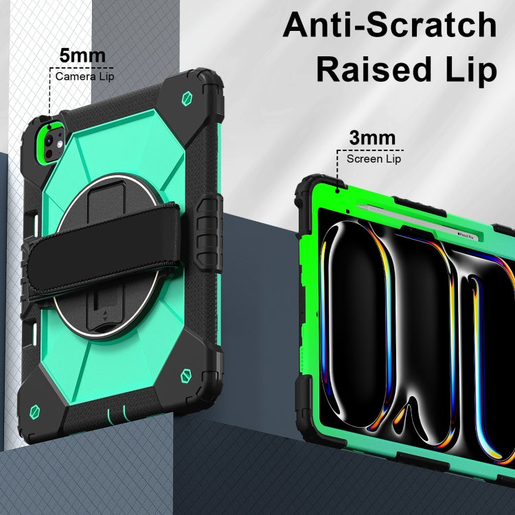 For iPad Pro 13 2024 Contrast Color Robot Silicone Hybrid PC Tablet Case(Black Mint Green) - iPad Pro 13 2024 Cases by buy2fix | Online Shopping UK | buy2fix