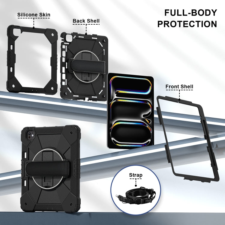 For iPad Pro 13 2024 Contrast Color Robot Silicone Hybrid PC Tablet Case(Black) - iPad Pro 13 2024 Cases by buy2fix | Online Shopping UK | buy2fix