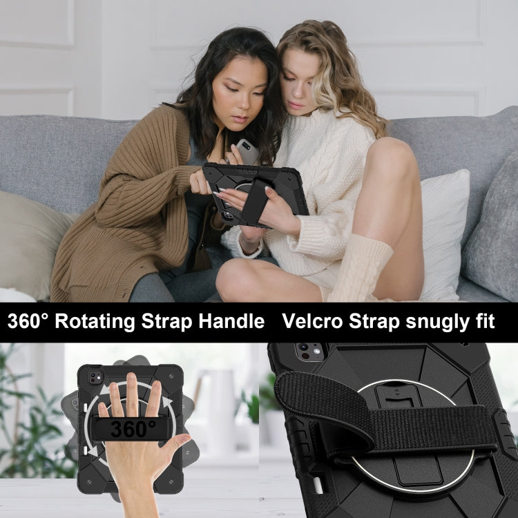 For iPad Pro 13 2024 Contrast Color Robot Silicone Hybrid PC Tablet Case(Black) - iPad Pro 13 2024 Cases by buy2fix | Online Shopping UK | buy2fix