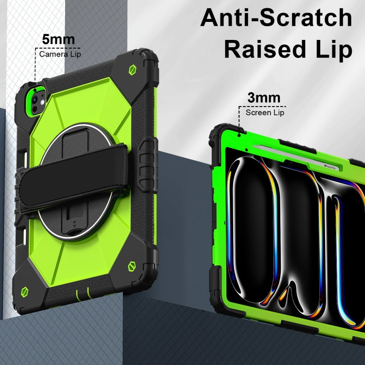 For iPad Pro 13 2024 Contrast Color Robot Silicone Hybrid PC Tablet Case(Black Yellow Green) - iPad Pro 13 2024 Cases by buy2fix | Online Shopping UK | buy2fix