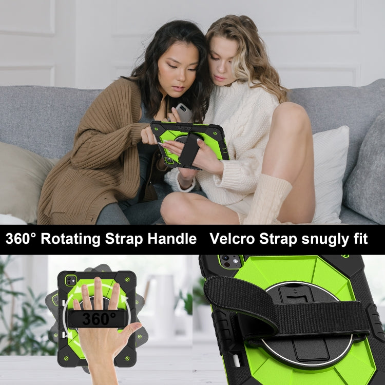 For iPad Pro 13 2024 Contrast Color Robot Silicone Hybrid PC Tablet Case(Black Yellow Green) - iPad Pro 13 2024 Cases by buy2fix | Online Shopping UK | buy2fix