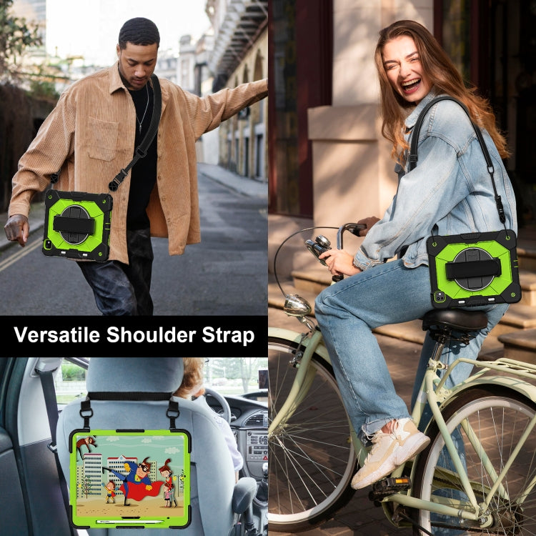 For iPad Pro 13 2024 Contrast Color Robot Silicone Hybrid PC Tablet Case(Black Yellow Green) - iPad Pro 13 2024 Cases by buy2fix | Online Shopping UK | buy2fix