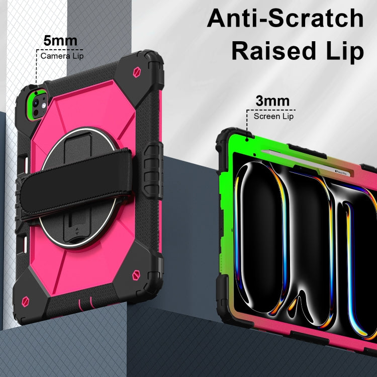 For iPad Pro 13 2024 Contrast Color Robot Silicone Hybrid PC Tablet Case(Black Rose Red) - iPad Pro 13 2024 Cases by buy2fix | Online Shopping UK | buy2fix