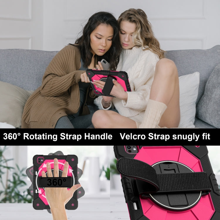For iPad Pro 13 2024 Contrast Color Robot Silicone Hybrid PC Tablet Case(Black Rose Red) - iPad Pro 13 2024 Cases by buy2fix | Online Shopping UK | buy2fix