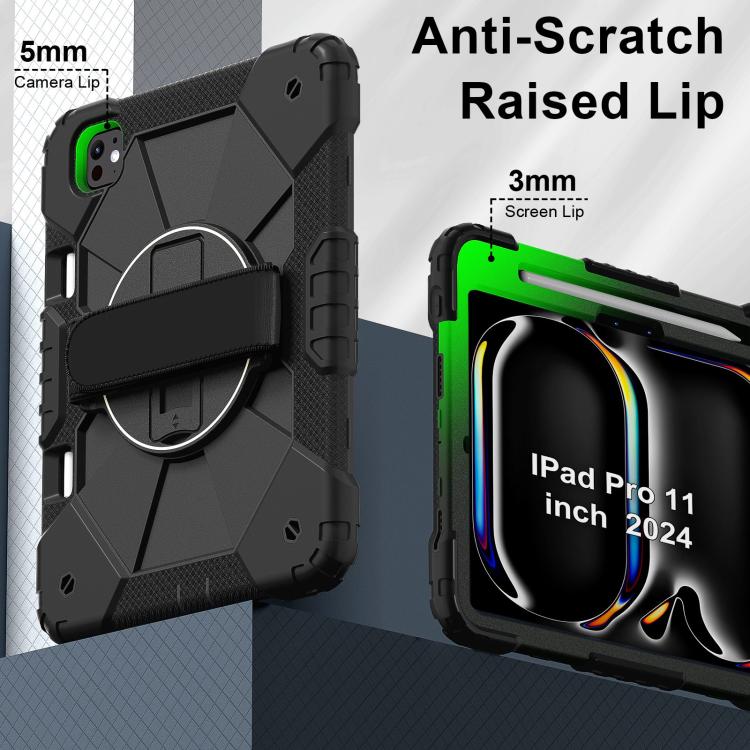 For iPad Pro 11 2024 Contrast Color Robot Silicone Hybrid PC Tablet Case(Black) - iPad Pro 11 2024 Cases by buy2fix | Online Shopping UK | buy2fix