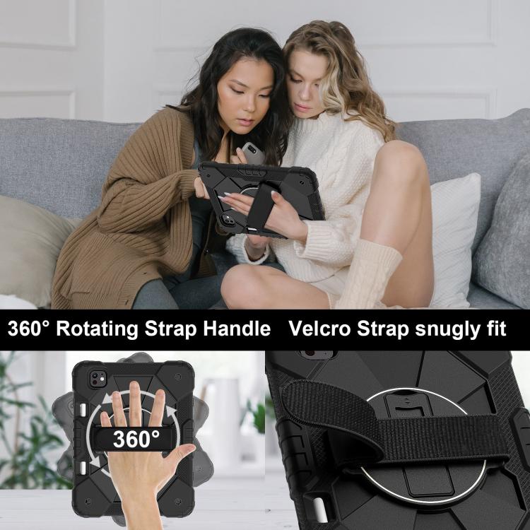 For iPad Pro 11 2024 Contrast Color Robot Silicone Hybrid PC Tablet Case(Black) - iPad Pro 11 2024 Cases by buy2fix | Online Shopping UK | buy2fix