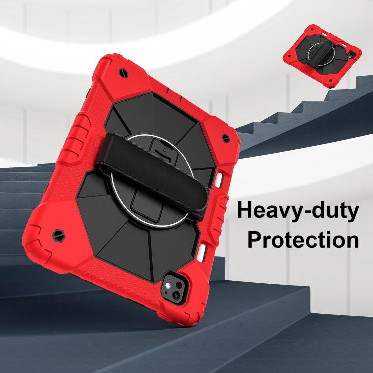 For iPad Pro 11 2024 Contrast Color Robot Silicone Hybrid PC Tablet Case(Red Black) - iPad Pro 11 2024 Cases by buy2fix | Online Shopping UK | buy2fix