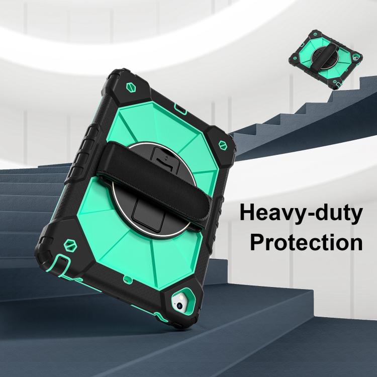 For iPad Pro 9.7 / 9.7 2018 / 2017 Contrast Color Robot Silicone Hybrid PC Tablet Case(Black Mint Green) - iPad 9.7 (2018) & (2017) Cases by buy2fix | Online Shopping UK | buy2fix