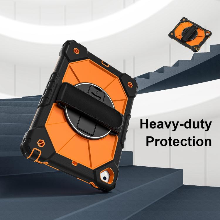 For iPad Pro 9.7 / 9.7 2018 / 2017 Contrast Color Robot Silicone Hybrid PC Tablet Case(Black Orange) - iPad 9.7 (2018) & (2017) Cases by buy2fix | Online Shopping UK | buy2fix