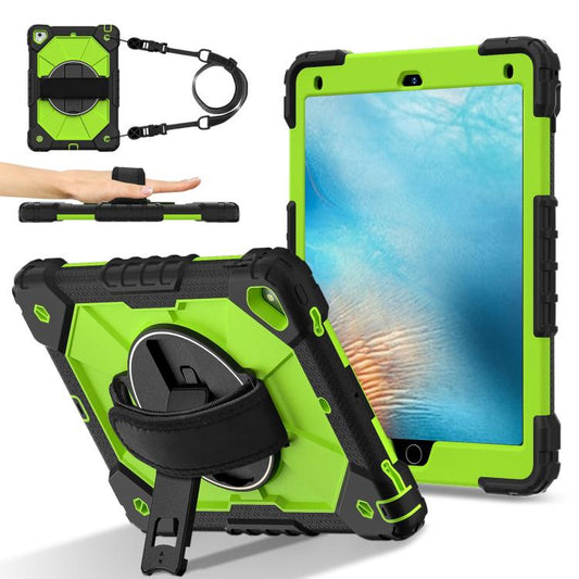For iPad Pro 9.7 / 9.7 2018 / 2017 Contrast Color Robot Silicone Hybrid PC Tablet Case(Black Yellow Green) - iPad 9.7 (2018) & (2017) Cases by buy2fix | Online Shopping UK | buy2fix