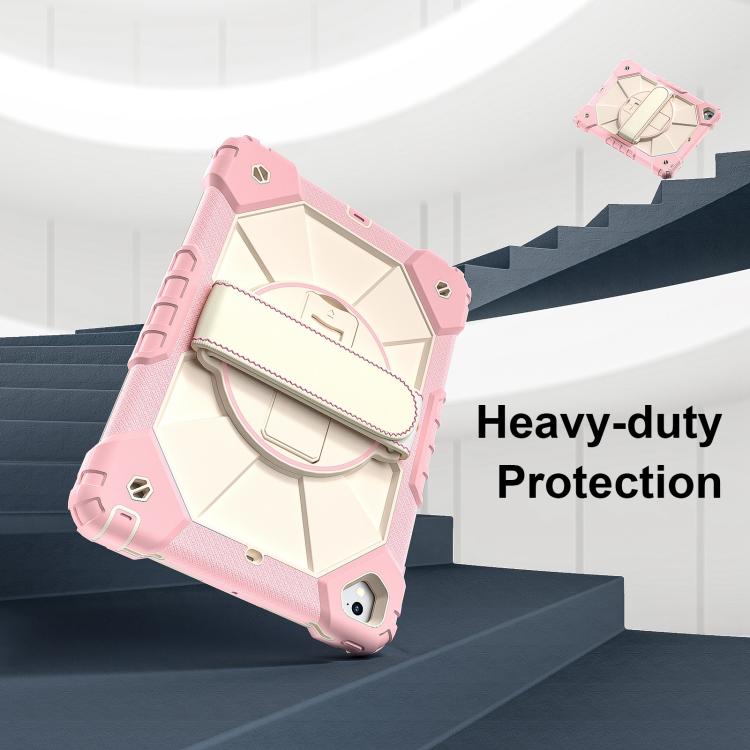 For iPad Pro 9.7 / 9.7 2018 / 2017 Contrast Color Robot Silicone Hybrid PC Tablet Case(Rose Gold Beige) - iPad 9.7 (2018) & (2017) Cases by buy2fix | Online Shopping UK | buy2fix