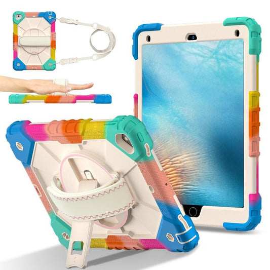 For iPad Pro 9.7 / 9.7 2018 / 2017 Contrast Color Robot Silicone Hybrid PC Tablet Case(Colorful Blue) - iPad 9.7 (2018) & (2017) Cases by buy2fix | Online Shopping UK | buy2fix