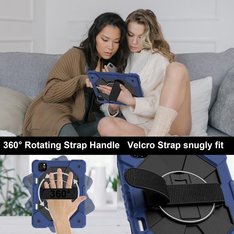 For iPad Air 5 / 4 / Pro 11 Contrast Color Robot Silicone Hybrid PC Tablet Case(Navy Black) - iPad Pro 11 (2022/2021) Cases by buy2fix | Online Shopping UK | buy2fix