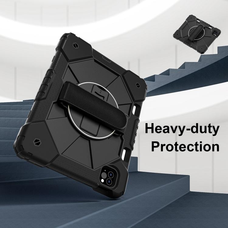 For iPad Air 5 / 4 / Pro 11 Contrast Color Robot Silicone Hybrid PC Tablet Case(Black) - iPad Pro 11 (2022/2021) Cases by buy2fix | Online Shopping UK | buy2fix