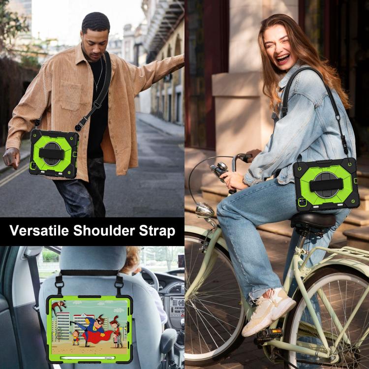 For iPad Air 5 / 4 / Pro 11 Contrast Color Robot Silicone Hybrid PC Tablet Case(Black Yellow Green) - iPad Pro 11 (2022/2021) Cases by buy2fix | Online Shopping UK | buy2fix
