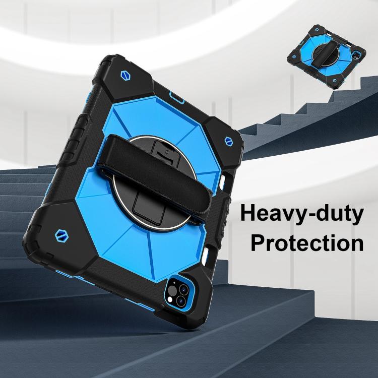 For iPad Air 5 / 4 / Pro 11 Contrast Color Robot Silicone Hybrid PC Tablet Case(Black Blue) - iPad Pro 11 (2022/2021) Cases by buy2fix | Online Shopping UK | buy2fix