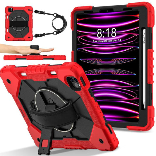 For iPad Air 5 / 4 / Pro 11 Contrast Color Robot Silicone Hybrid PC Tablet Case(Red Black) - iPad Pro 11 (2022/2021) Cases by buy2fix | Online Shopping UK | buy2fix