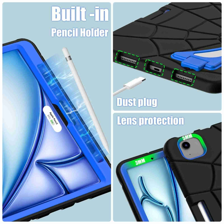 For iPad Air 11 2025 / 2024 Silicone + PC Shockproof Protective Tablet Case(Black Blue) - iPad Air 11 2025 / 2024 Cases by buy2fix | Online Shopping UK | buy2fix