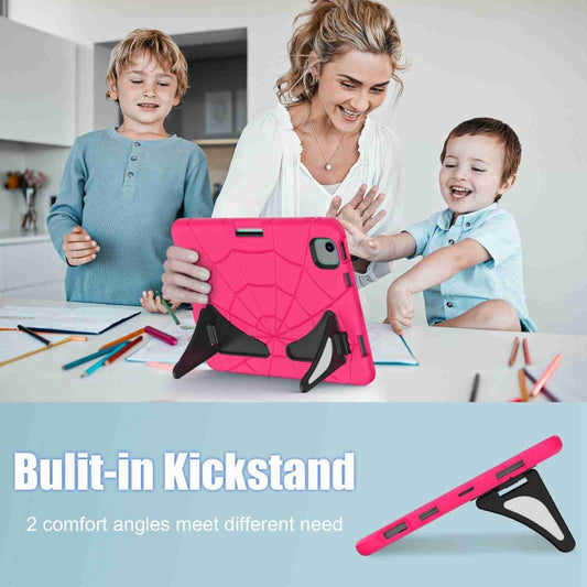 For iPad Air 11 2025 / 2024 Silicone + PC Shockproof Protective Tablet Case(Rose Red Black) by buy2fix