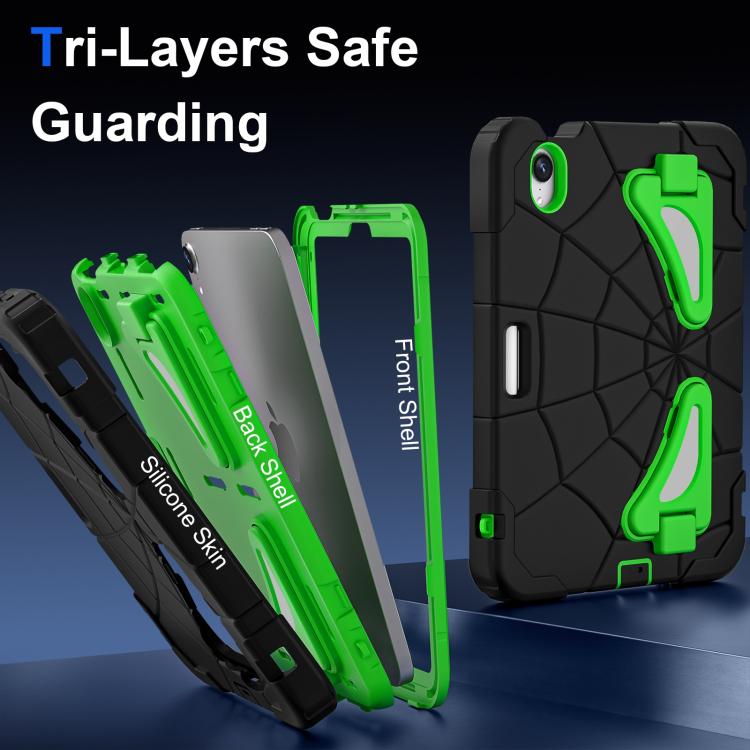 For iPad mini 2024 / mini 6 Silicone + PC Shockproof Protective Tablet Case(Black Green) - iPad mini 2024 Cases by buy2fix | Online Shopping UK | buy2fix