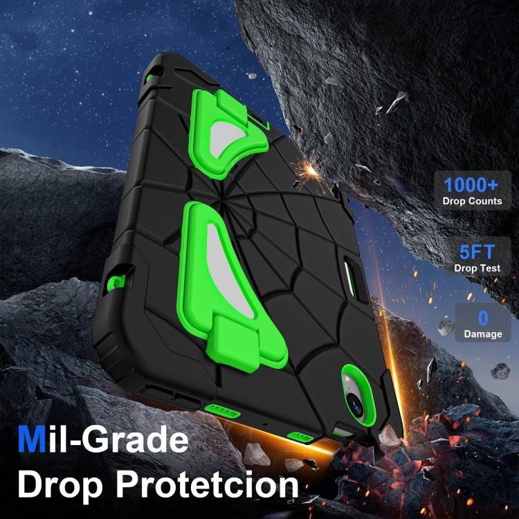 For iPad mini 2024 / mini 6 Silicone + PC Shockproof Protective Tablet Case(Black Green) - iPad mini 2024 Cases by buy2fix | Online Shopping UK | buy2fix