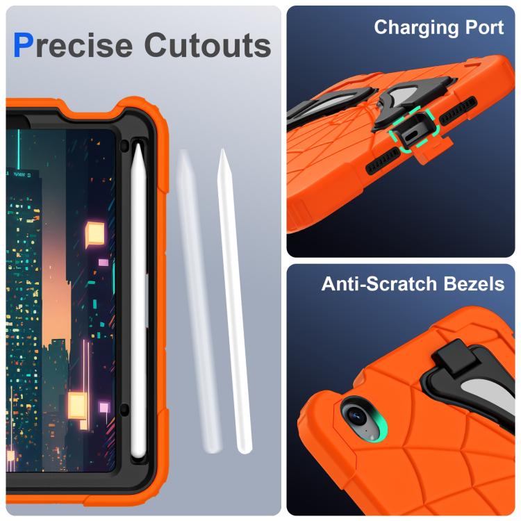 For iPad mini 2024 / mini 6 Silicone + PC Shockproof Protective Tablet Case(Orange Black) - iPad mini 2024 Cases by buy2fix | Online Shopping UK | buy2fix