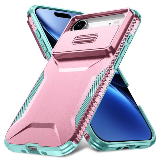 For iPhone Air Sliding Camshield Phone Case(Grey Green + Pink) - iPhone Air Cases by buy2fix | Online Shopping UK | buy2fix